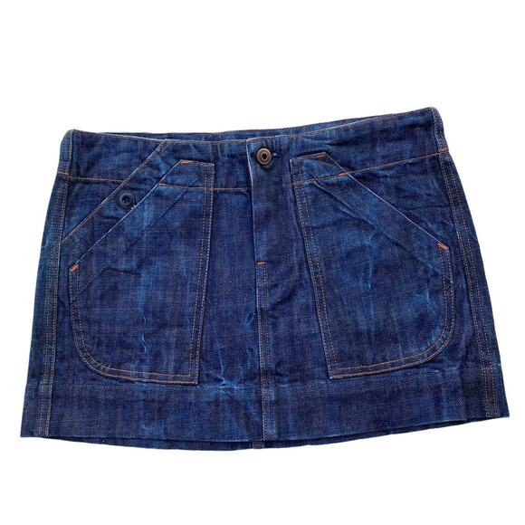 New Citizens of Humanity by Jerome Dahan Dark Wash Jean Denim Mini Skirt Size 24 - Picture 5 of 9